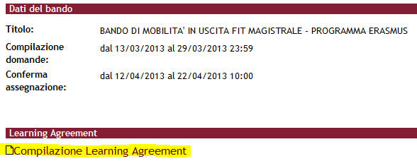 fig.01: Compilazione Learning Agreement